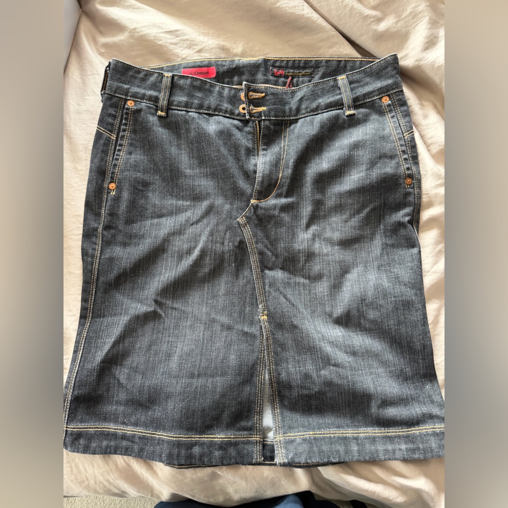 Denim Skirt with Contrast Stitching